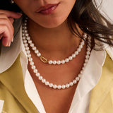 Lange Parel Ketting met schakel 90cm