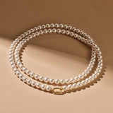 Lange Parel Ketting met schakel 90cm