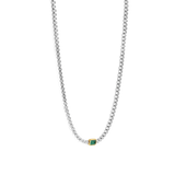 Baguette Tennis Ketting met Smaragdgroen