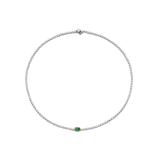 Baguette Tennis Ketting met Smaragdgroen