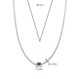 Baguette Tennis Ketting met Smaragdgroen