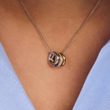 Triple Circle Zirkonia Ketting