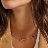 Blauwe Cushion Charm Ketting