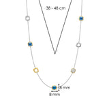 Blauwe Cushion Charm Ketting