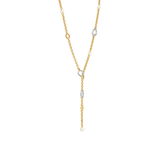 Y-vorm Connected Zirkonia Parel Ketting