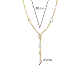 Y-vorm Connected Zirkonia Parel Ketting