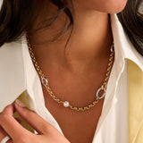 Connected Zirkonia Parel Ketting