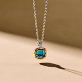 Blauwe Zirkonia Cushion Ketting