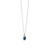 Blauwe Zirkonia Cushion Ketting