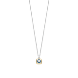 Blauwe Zirkonia Cushion Ketting