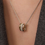 Tricolor Triple Circle Zirkonia Ketting