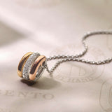 Tricolor Triple Circle Zirkonia Ketting
