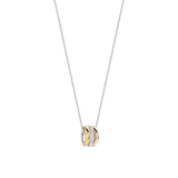 Tricolor Triple Circle Zirkonia Ketting