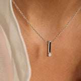 Zirkonia Bar Ketting Zilver