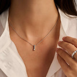 Zirkonia Bar Ketting Zilver