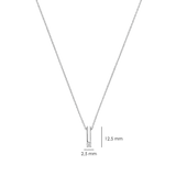 Zirkonia Bar Ketting Zilver