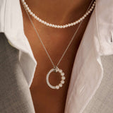 Parel Zirkonia Cirkel Ketting