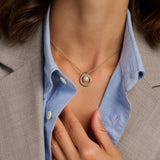 Floating Pearl Zirkonia Cirkel Ketting