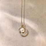 Floating Pearl Zirkonia Cirkel Ketting