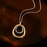 Organic Double Drop Zirkonia Ketting