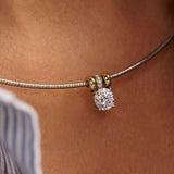 Ronde Zilveren Zirkonia Ketting