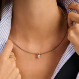 Ronde Zilveren Zirkonia Ketting