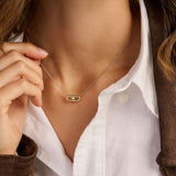 Open Schakel Ketting met Ronde Zirkonia