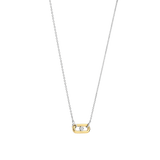 Open Schakel Ketting met Ronde Zirkonia