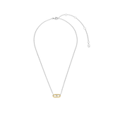 Open Schakel Ketting met Ronde Zirkonia