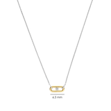 Open Schakel Ketting met Ronde Zirkonia