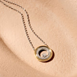 Zirkonia Dubbele Cirkel Ketting