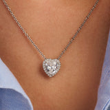 Zilveren Zirkonia Hartjes Ketting