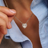 Zilveren Zirkonia Hartjes Ketting