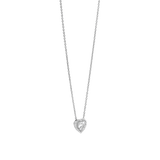 Zilveren Zirkonia Hartjes Ketting