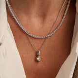 Classic Ronde Zirkonia Ketting met hanger