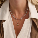 Classic Ronde Zirkonia Ketting met hanger