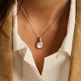 Zirkonia Cushion Parel ketting met hanger