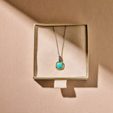 Turqoise Cushion Ketting met hanger