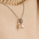 Ketting met Zirkonia Parel hanger 8mm