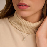 Ketting met Zirkonia Parel hanger 8mm