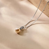 Ketting met Zirkonia Parel hanger 8mm