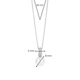 Ketting met Zirkonia Parel hanger 8mm