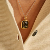 Kaki Cushion Ketting met hanger