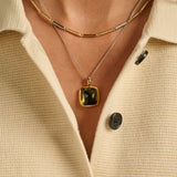 Kaki Cushion Ketting met hanger