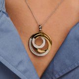 Sculptural Twisted Zirkonia Ketting met hanger