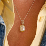 Zirkonia Cushion Parel Ketting met hanger