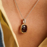 Smokey Brown Cushion Ketting met hanger