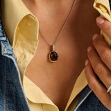 Smokey Brown Cushion Ketting met hanger