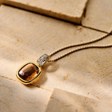 Smokey Brown Cushion Ketting met hanger