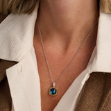 Blauwe Zirkonia Cushion Ketting met hanger